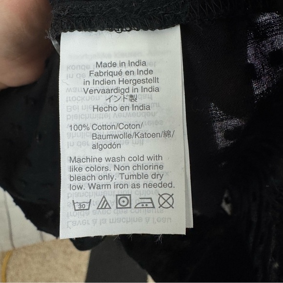 Point Sur Black Swiss Dot Long Sleeve Button Down Blouse Size 4 - Picture 7 of 7